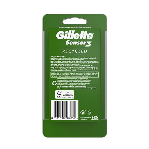Aftagelig Gillette Sensor 3 Genbrugt 4 Uds| 4UD