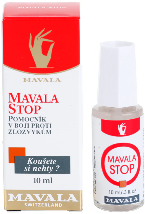 Mavala Stop, esmalte transparente anti-roer unhas.