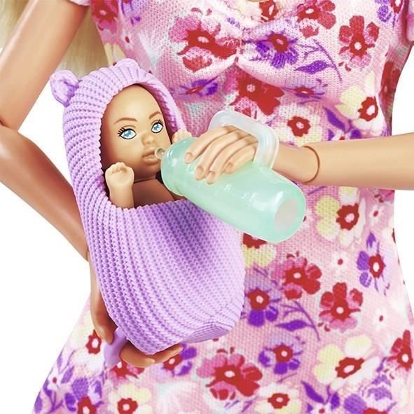 Smoby - Steffi Love - Futura mamma - Bambola alla moda incinta (29 cm) - Accessori per neonati - Pulsante per far crescere la pancia