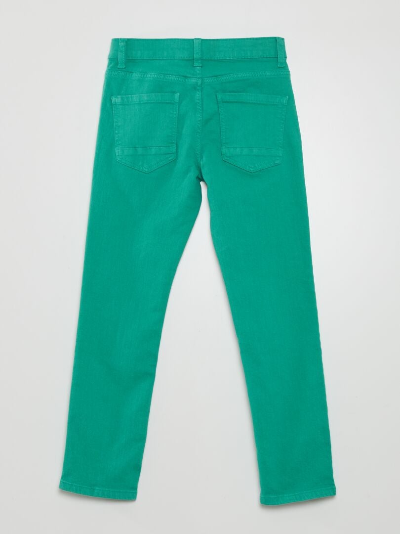 Calça jeans slim de 5 bolsos - VERDE