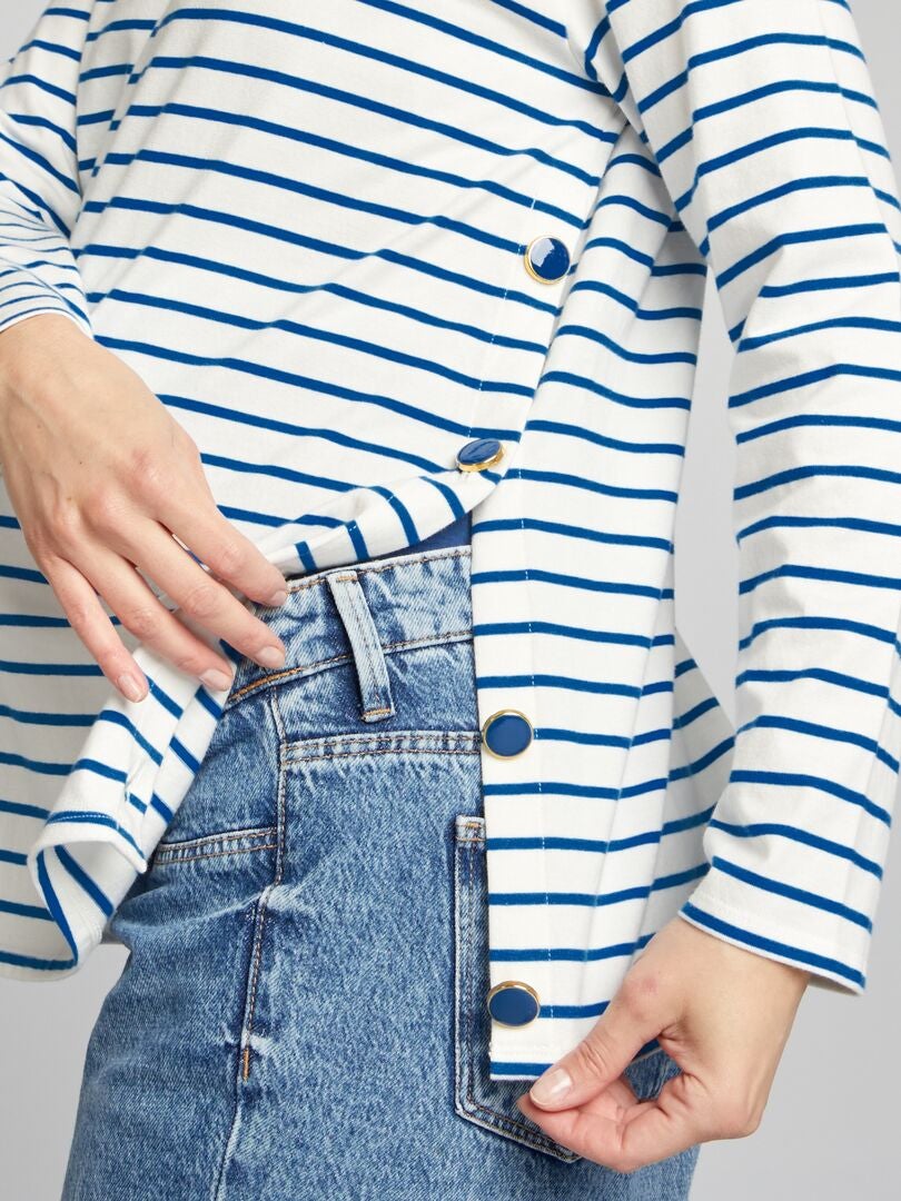 Gestreept verpleeg-T-shirt - BLAUW