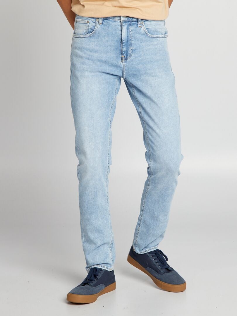 Nauwe denim broek met 5 zakken - BLAUW