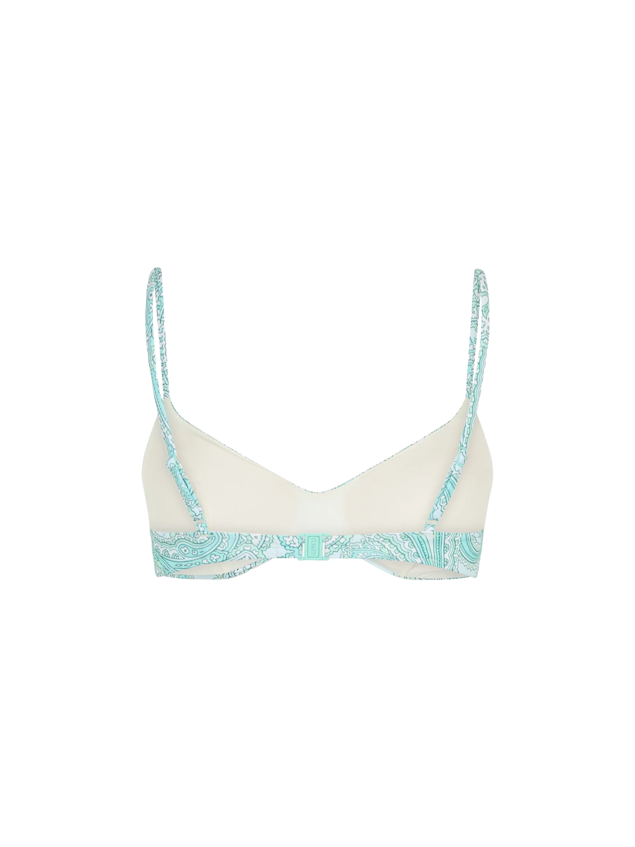 Dames bralette met paisleyprint en ronde hals, strandtop mei