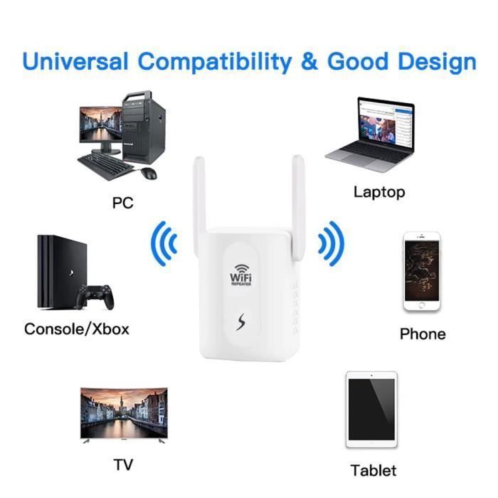 [Paquete de 2] Repetidor WiFi de 300 Mbps - Fácil configuración - Cobertura de 200 m² - Seguridad WPA/WPA2