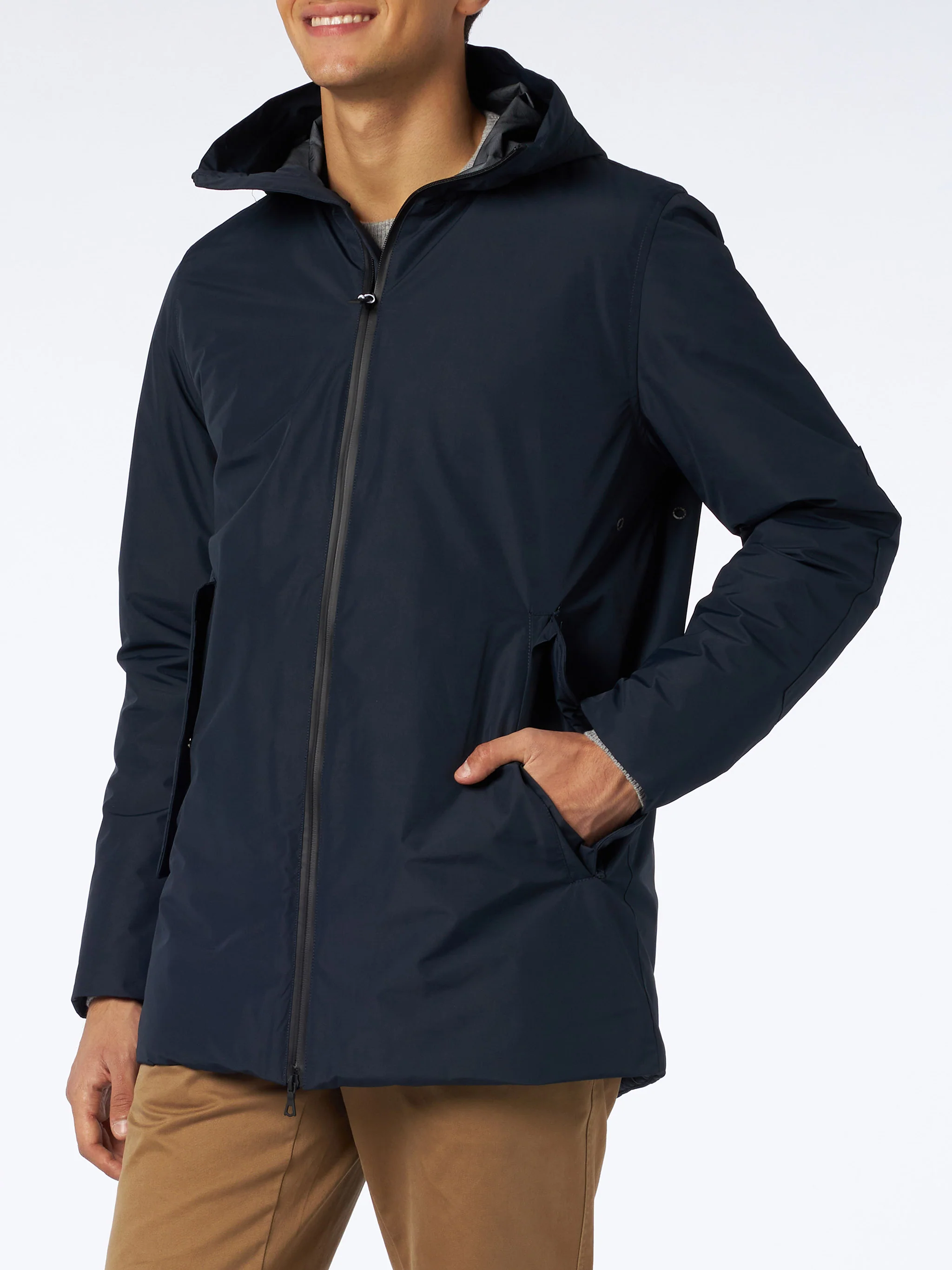 Voyager herenparka met capuchon in blauw