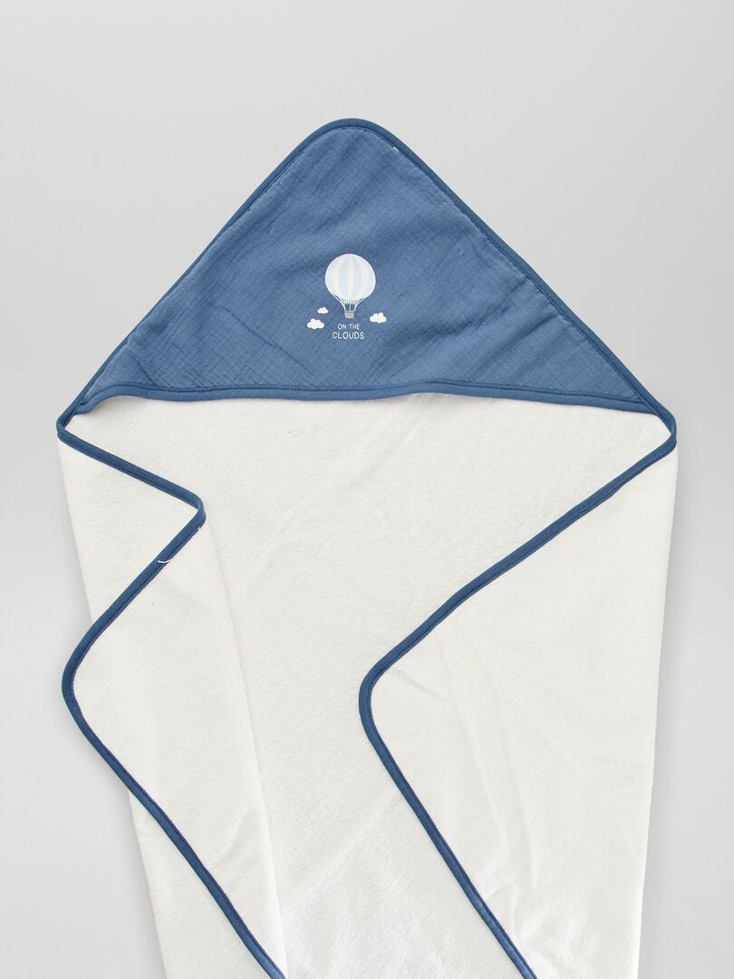 Badcape + badhandschoen - 2-delig - BLAUW