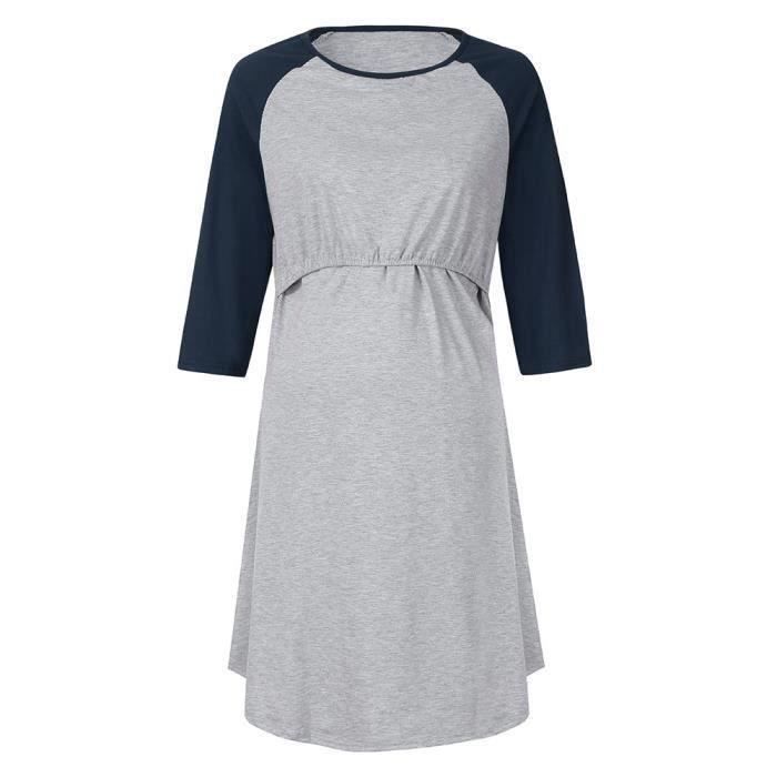 Robe d'allaitement - Funmoon - XYY80726513NY - Chemise de nuit - Pyjama - Couleur Jaune