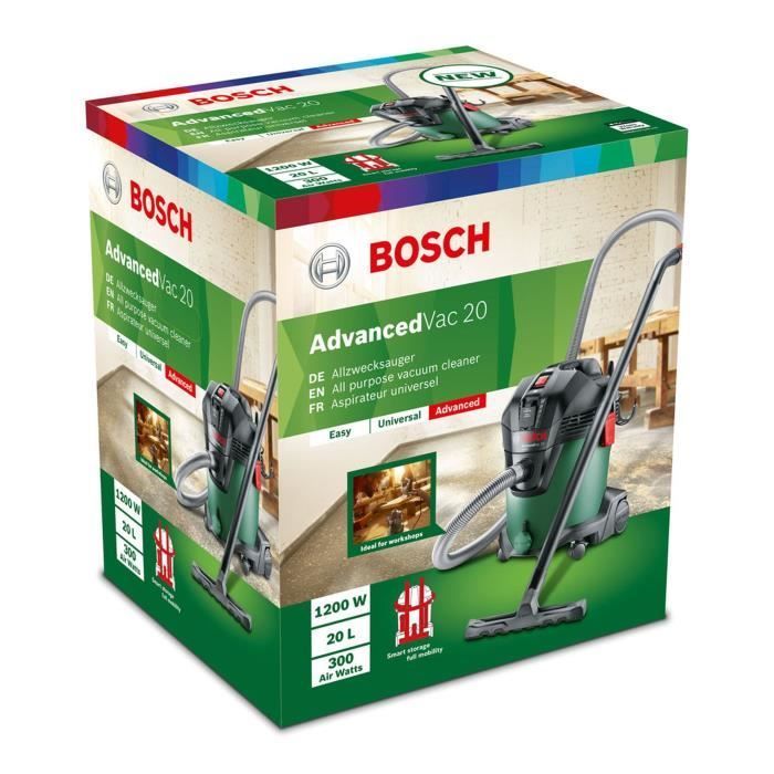 Bosch AdvancedVac 20 Wet and Dry Vacuum Cleaner (with accessories) - 1200 W - 260 mbar/70 l/s - 20 L