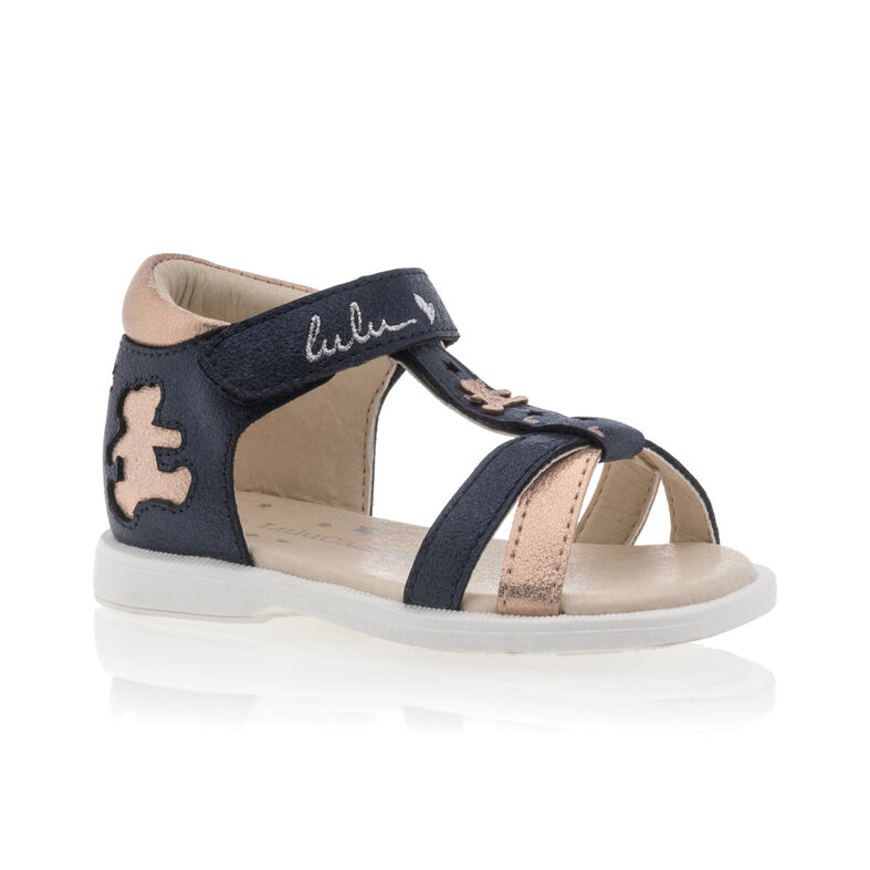 Sandalias/zapatos abiertos para bebé niña, color azul.