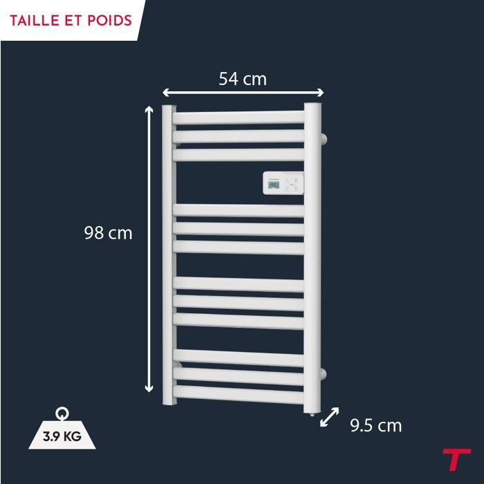 Flüssigkeitsloser elektrischer Handtuchwärmer – THOMSON – COSMO 500 W – WLAN-fähig – weiß – NF