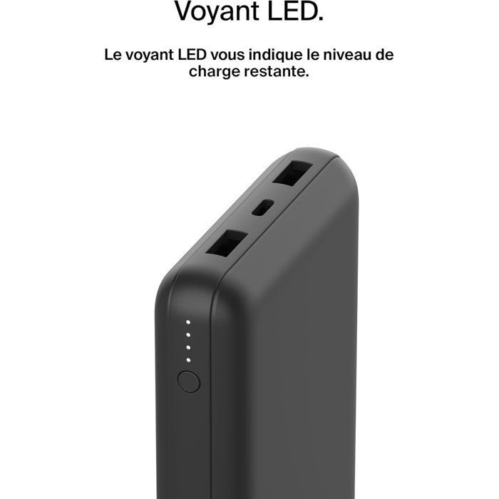 Batteria esterna - BELKIN - 20.000 mAh - USB-A e USB-C - 15 W - Nera