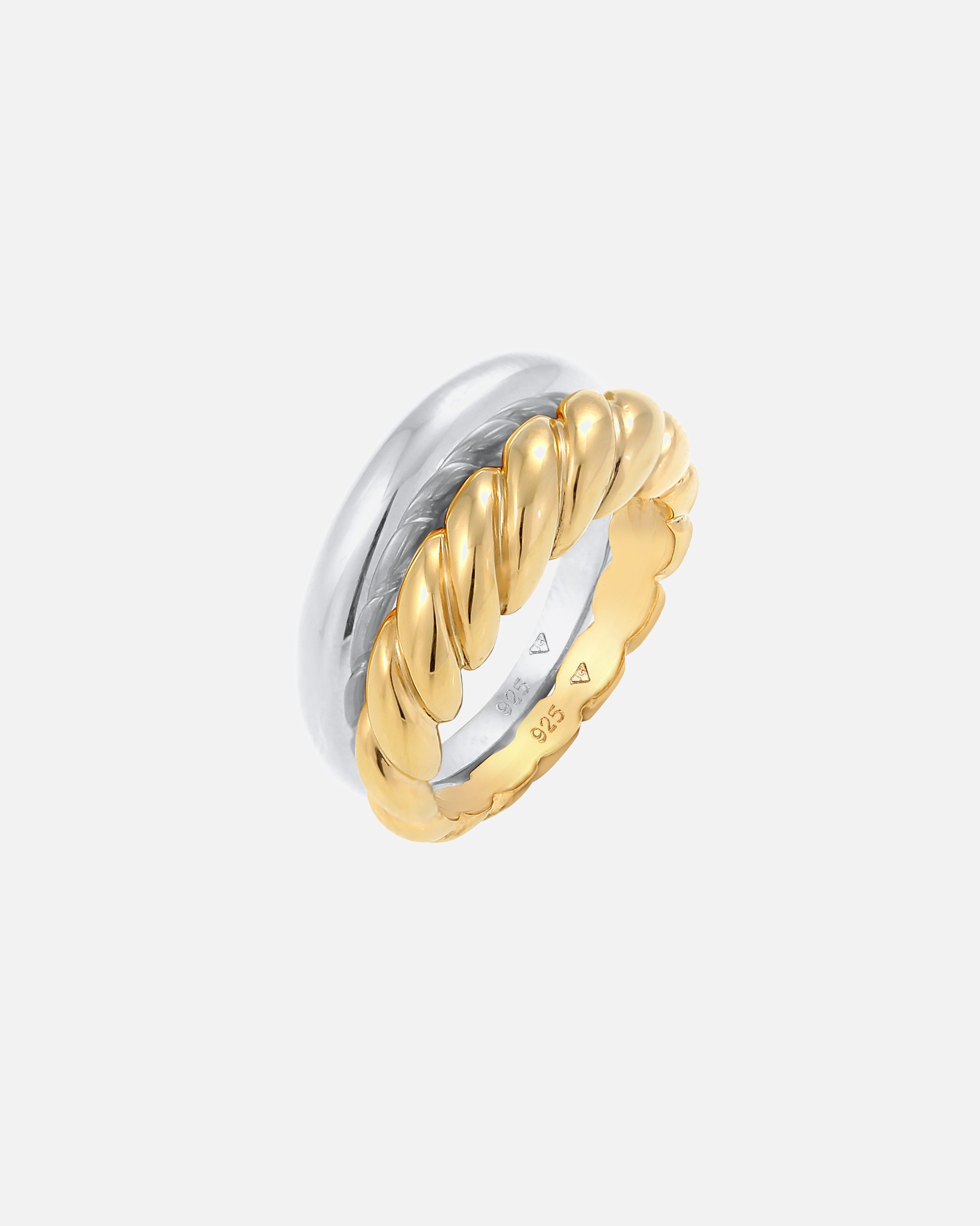 Elli PREMIUM Tordu Blogger Tendance Basic Bague Femme - (925/1000) Argent