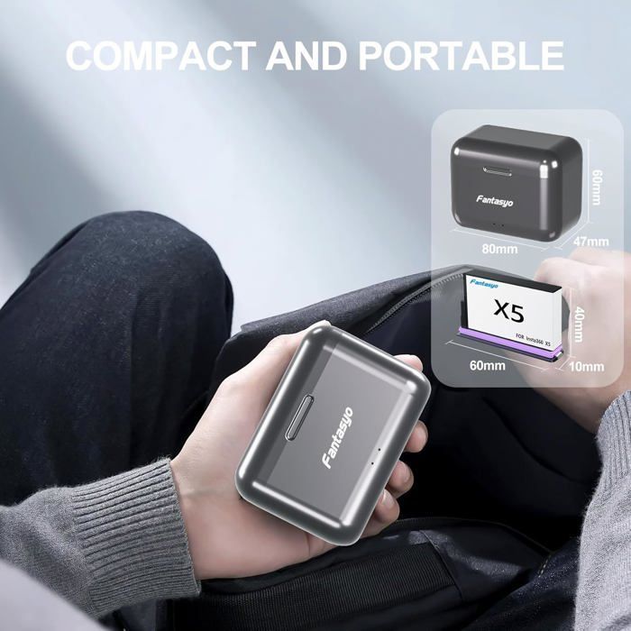 Lot de 2 batteries X5 de 2800 mAh + 1 hub de charge rapide triple canal uniquement compatible avec appareil photo Insta360 X5