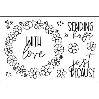 Flower Wreath Clear Stamp Set