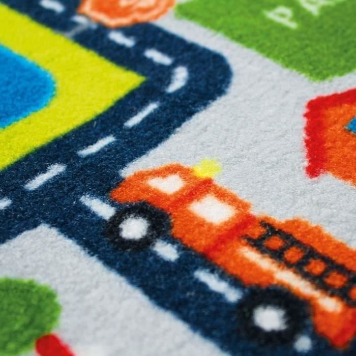 CIRCUIT - Tappeto gioco per cameretta - Pista per macchinine 75 x 133 cm - Poliammide - Multicolore