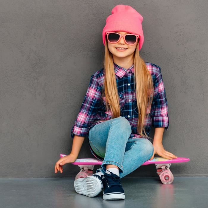 Skateboard with flashing wheels for beginners - 59x15x11cm