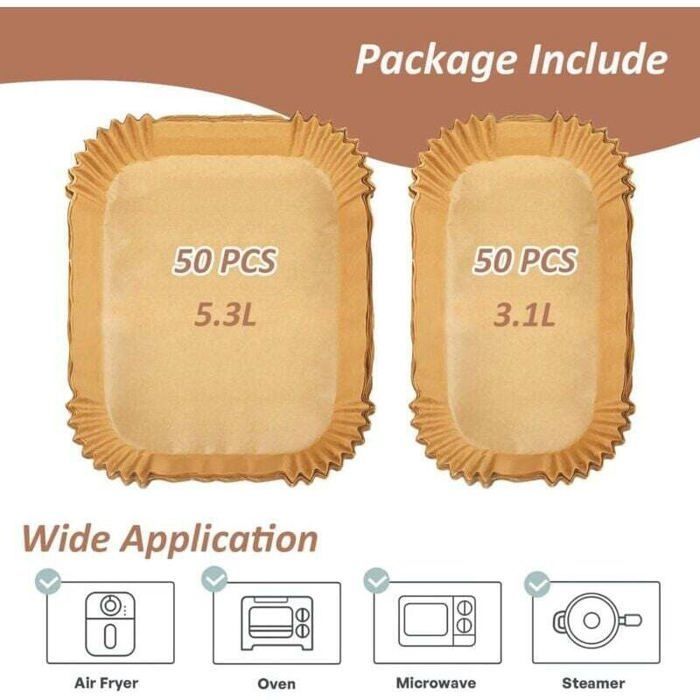 100 hojas de papel para hornear para freidora de aire Moulinex EZ901820 5.2/3.1 L, papel pergamino para freidora de aire Philips Serie 3000, Air