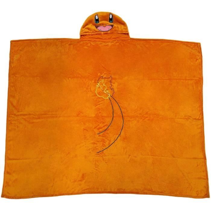 Coperta con cappuccio 3D - POKEMON - Charmander - 120 x 150 cm - Ultra morbida - Colorata
