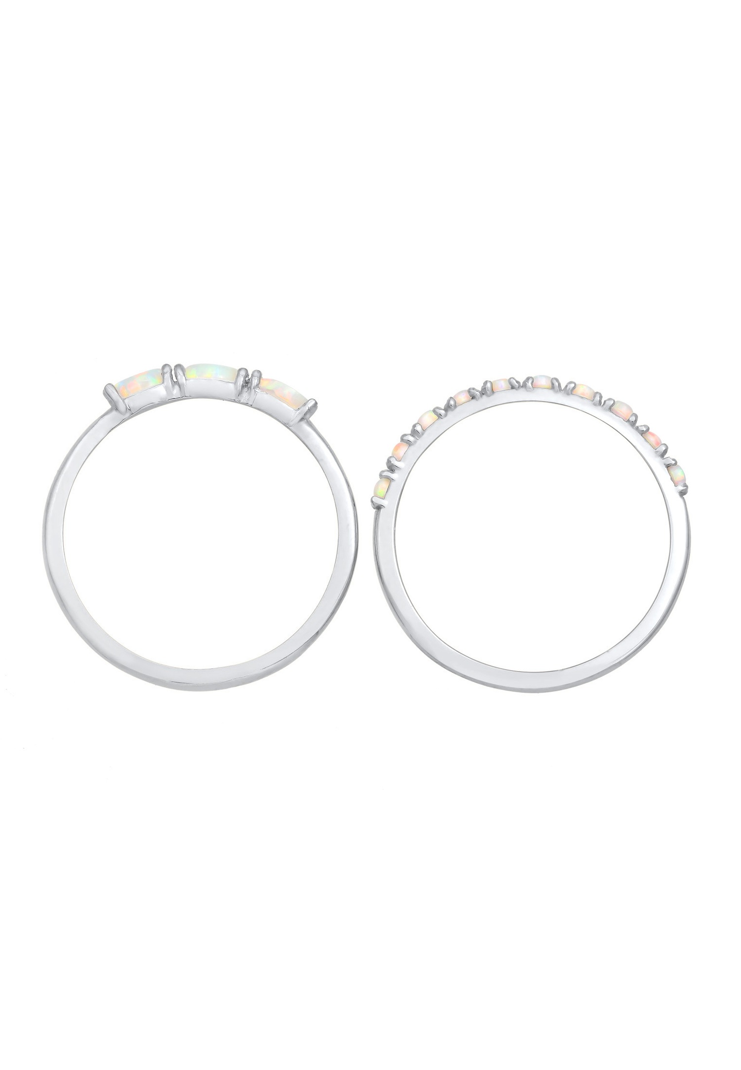 Elli pour femme au design vintage avec opale synthétique en 925/1000 argent massif