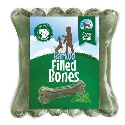 Barkoo Hueso Masticable Relleno – Aliento (con Menta)