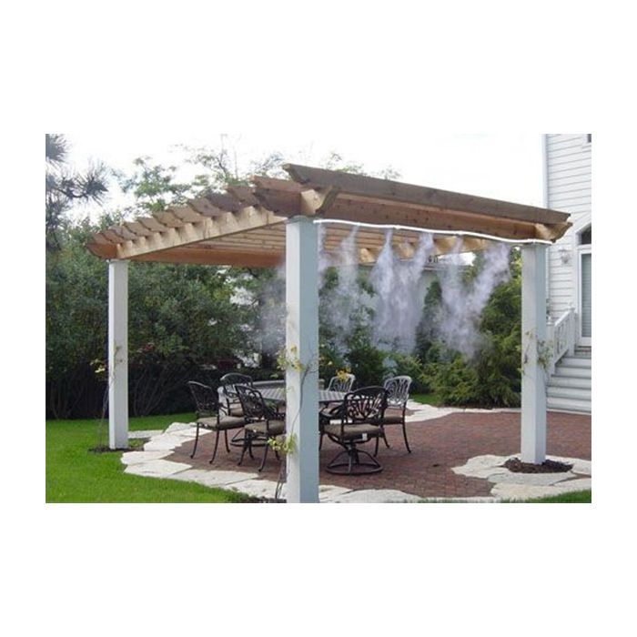 O'FRESH Buitenvernevelaar 10m - Kas, Pergola, Parasol - 7 Roestvrijstalen Sproeiers - Buitenverneveling - Muggenwerend