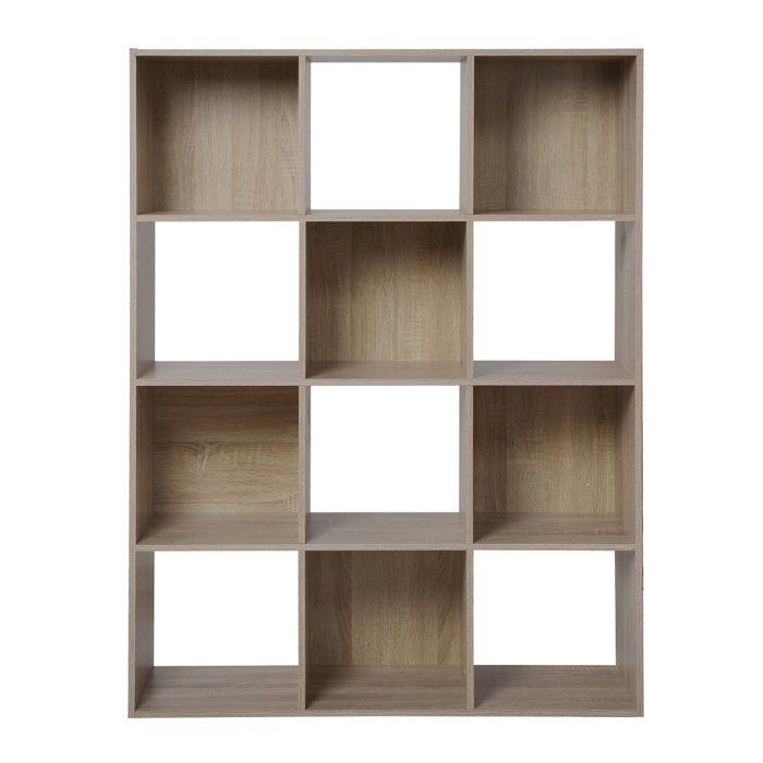 COMPO Meuble de rangement 12 cases - Bois clair - Contemporain - L92 cm