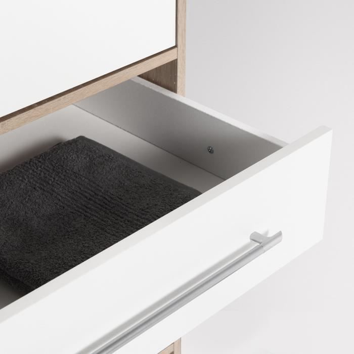 Kleiderschrank – Eiche und weiße Spanplatte – Modern – Schlafzimmer – B 144,6 cm