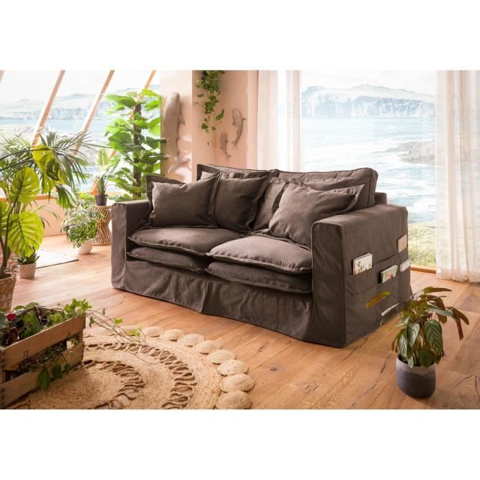 Canapé 3 places en polyester beige KINGSTON