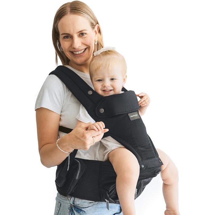 Momcozy 2-in-1 -kantoreppu säädettävällä lantiotyynyllä, jopa 20 kg, hengittävä ja lannetuki, vastasyntyneille ja taaperoille