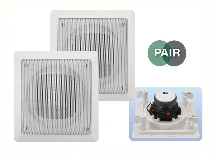Altavoces de techo cuadrados blancos e-audio con tweeter