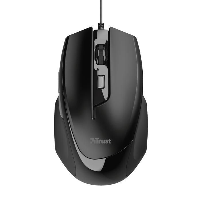 Ratón con cable USB TRUST Voca - 800-2400 DPI - Ergonómico - 2 botones para el pulgar