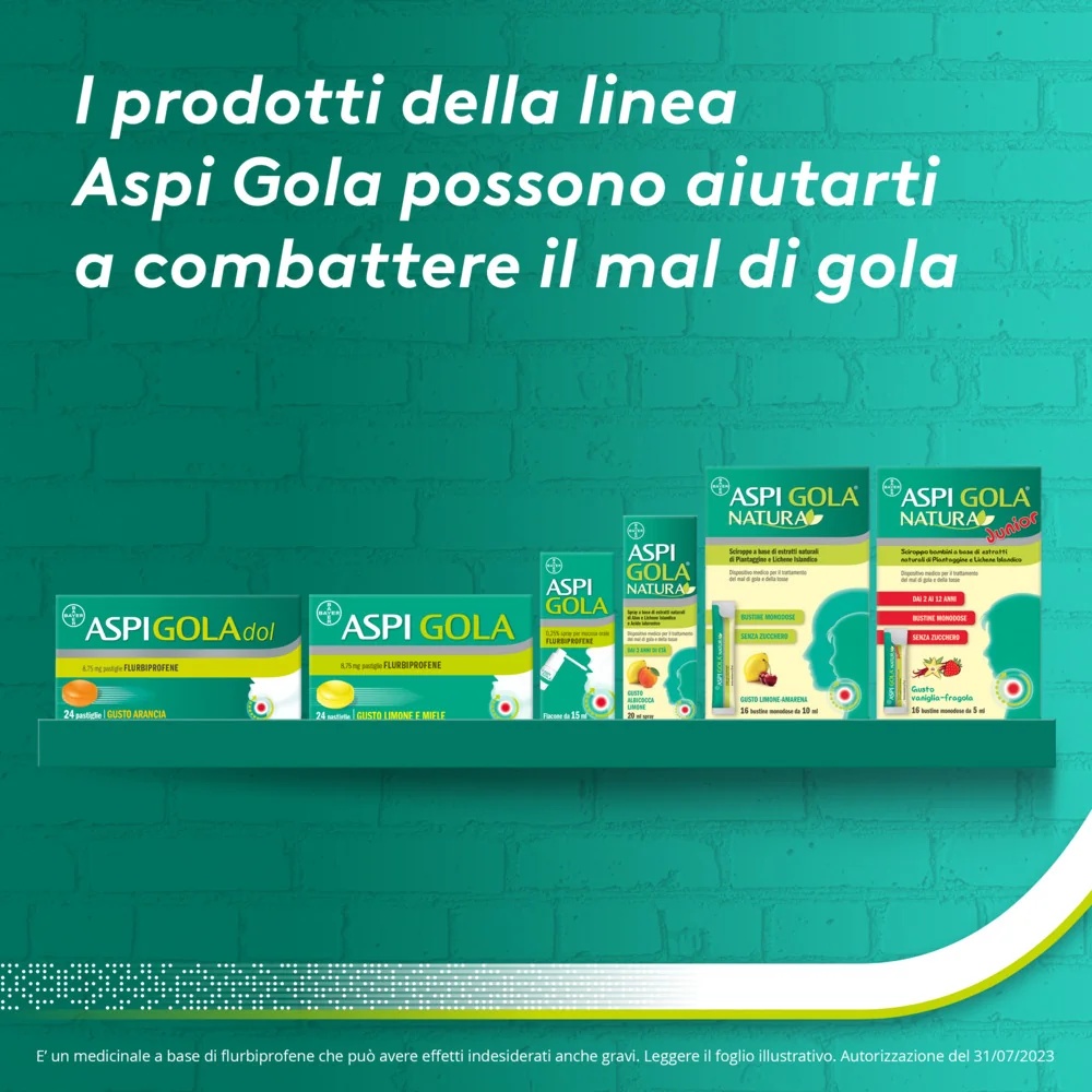 ASPIRINE Aspi Gola Spray 0,25% keelspray Ontstekingsremmende pijnstiller 15 ml Keelpijn