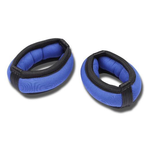 Viktade neoprenarmband med indigofärgad metallfyllning 2*0,1 kg