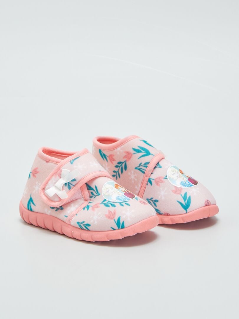 'Frozen' hoge slippers met klittenbandsluiting - BEIGE