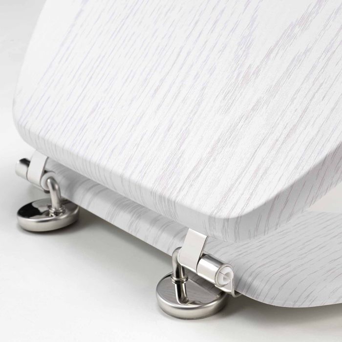 Asiento de inodoro - DOUCEUR D'INTERIEUR - Efecto madera - 45x37,5 cm - Bisagras metálicas - Universal