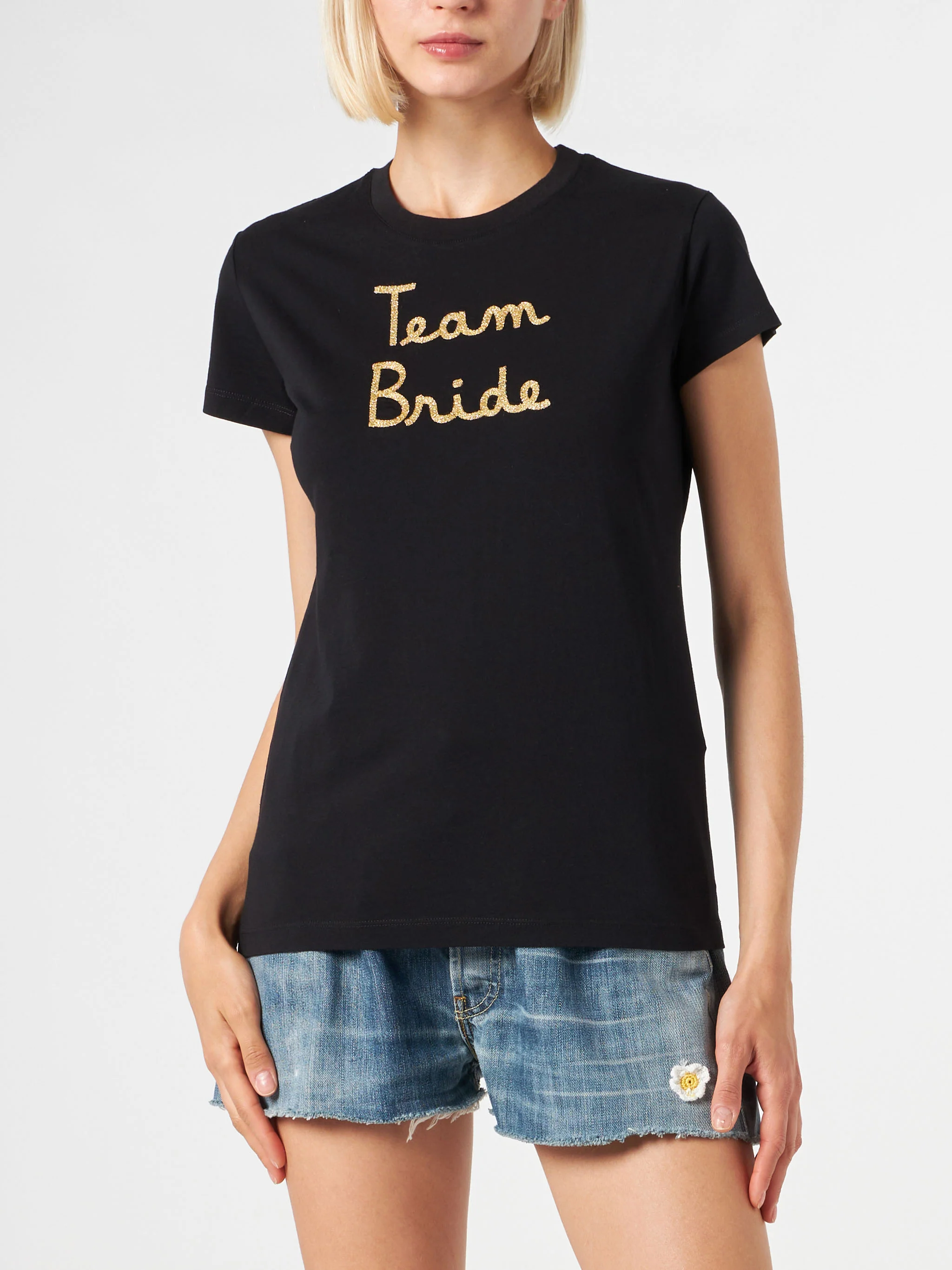 Dames katoenen T-shirt met borduurwerk