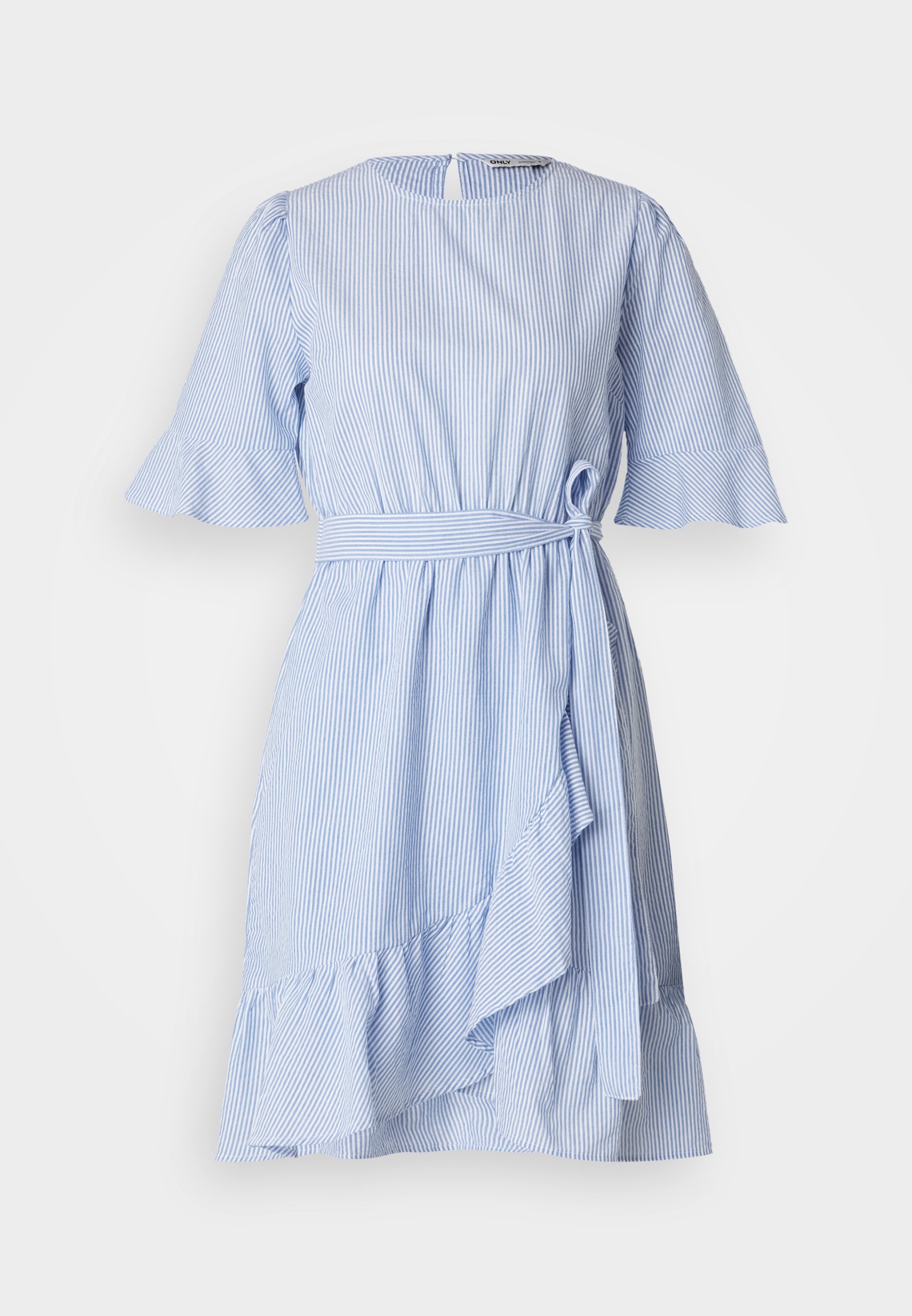 ONLY ONLDELILA KORTE JURK - Dagjurk - cloud dancer/blauw