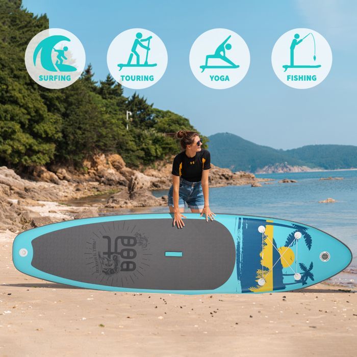 FunWater Inflatable Non-Slip Paddleboard, Water Sports, Ultra-Light SUP, Non-Slip EVA, 335x83x15cm, Pink