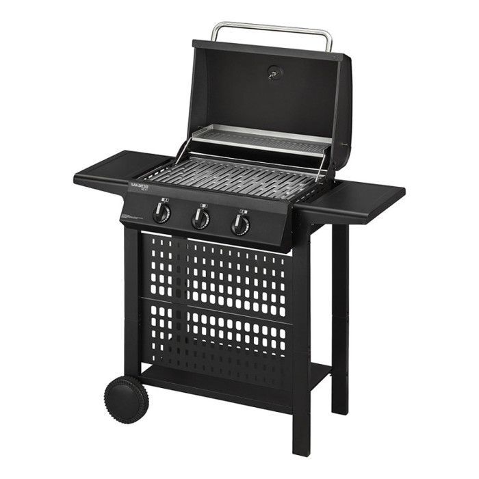 Barbecue gaz San Diego Next 3 - ENDERS - 3 brûleurs Inox - Surface de cuisson 50,5 x 33 cm - Grille inox - Tablettes - 6,75 kW