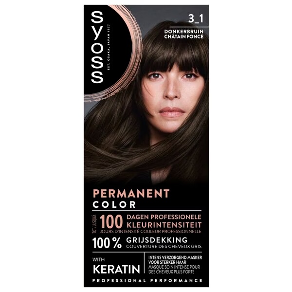 Syoss Professional Performance 3-1 Tamnosmeđa trajna boja za kosu