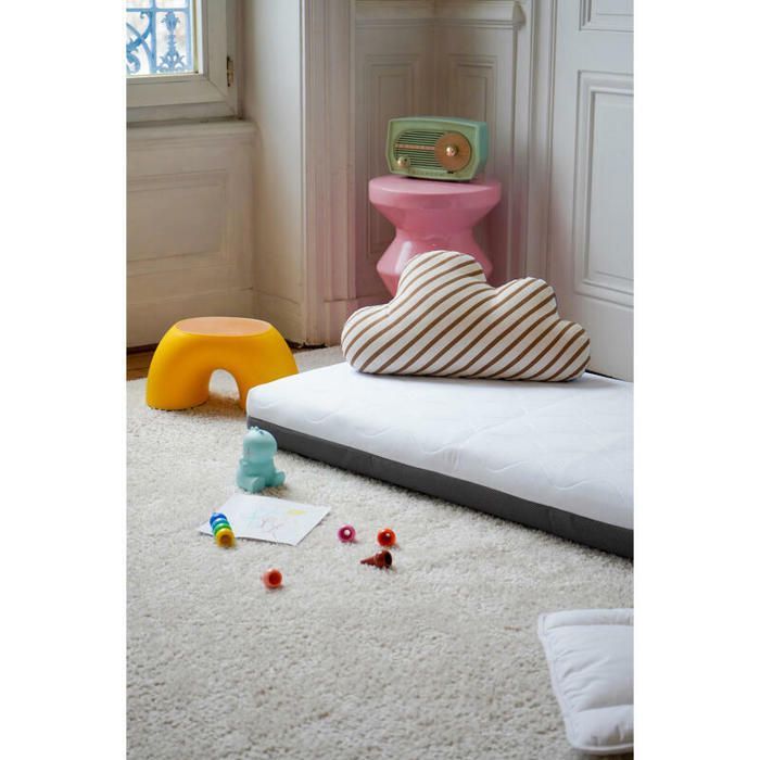 MON P'TIT DODO - 3D droommatras, ultra-ademend en geventileerd, 60x120 cm, wit/antraciet