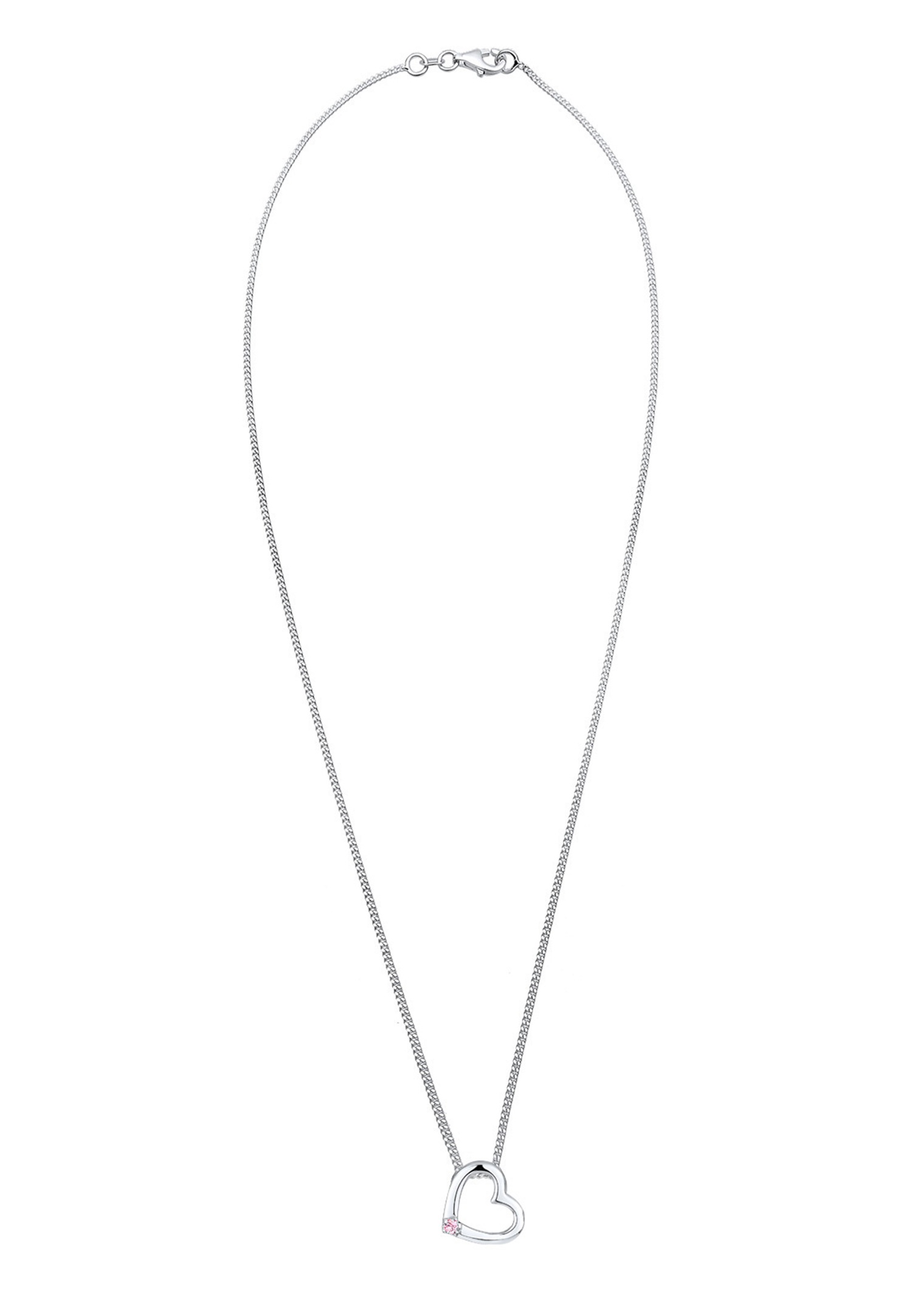 Elli Femmes Pendentif Coeur avec Cristal en Argent Sterling 925