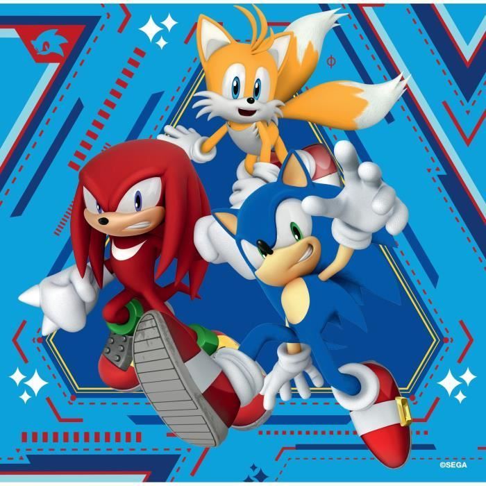 Puzzles 3x49 pièces Les aventures de Sonic, A partir de 5 ans, 12001133, Ravensburger