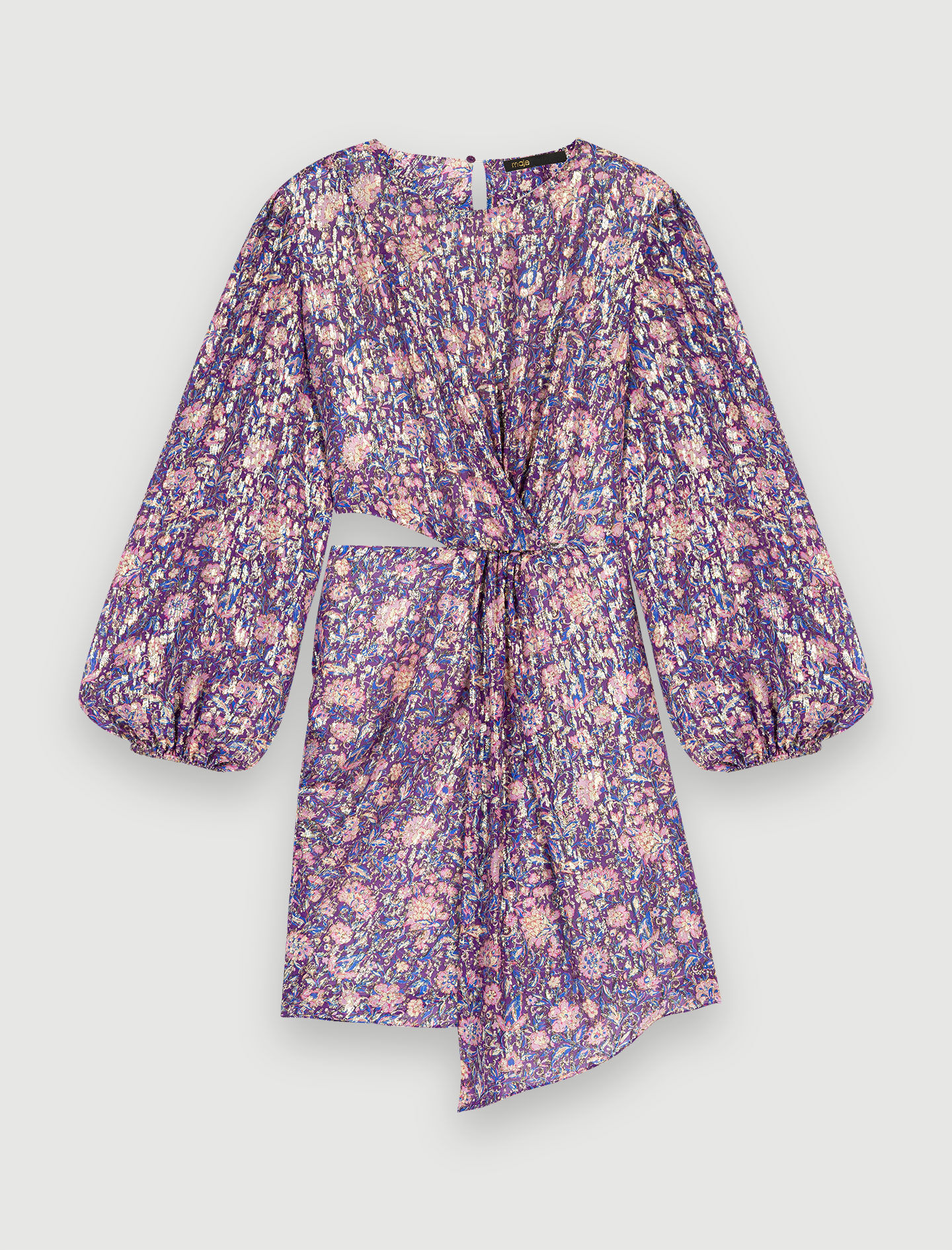 Jurk van viscose met metallic print - Dahlia violet