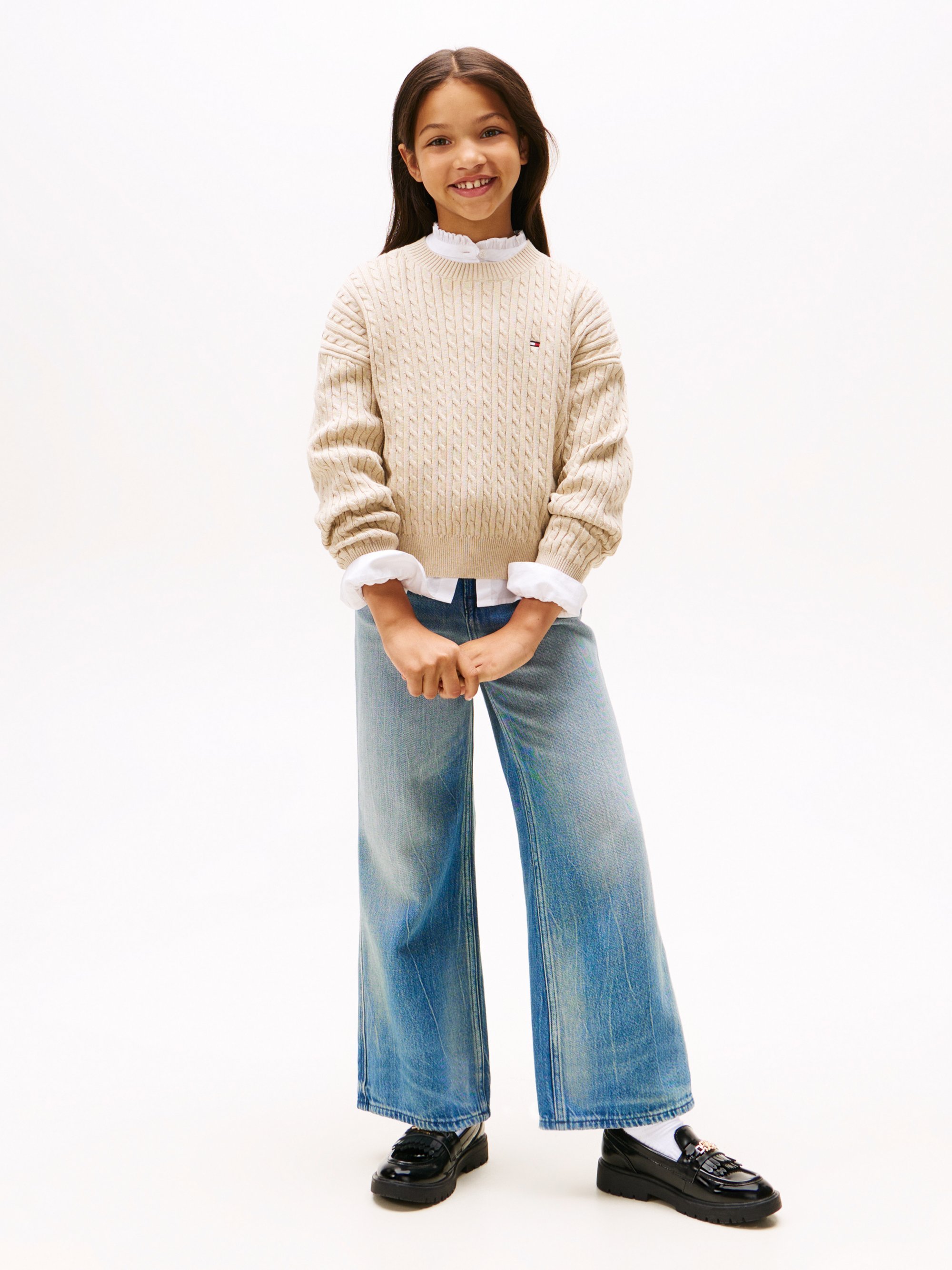 Tommy Hilfigeri CABLE SWEATER - Džemper - malted milk