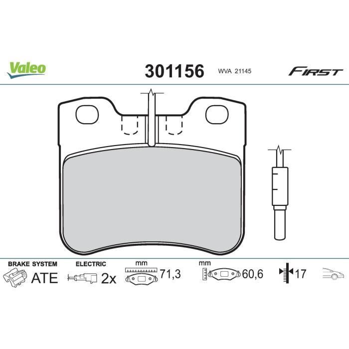 Pastillas de freno de primera generación para Peugeot 106 - VALEO - 301156