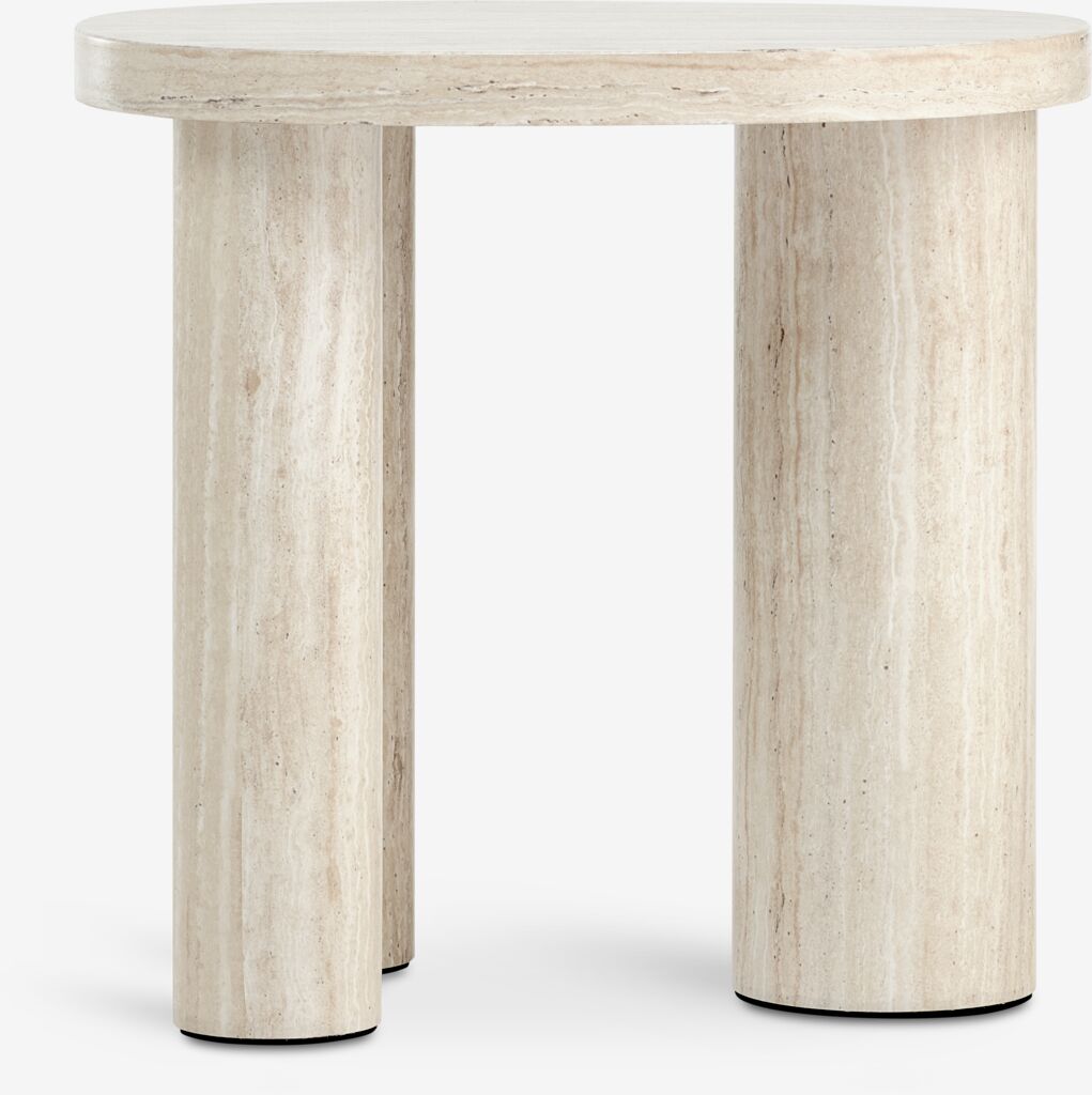 LUNDEBORG LUNDEBORG kampinis staliukas 38x50 travertino spalvos
