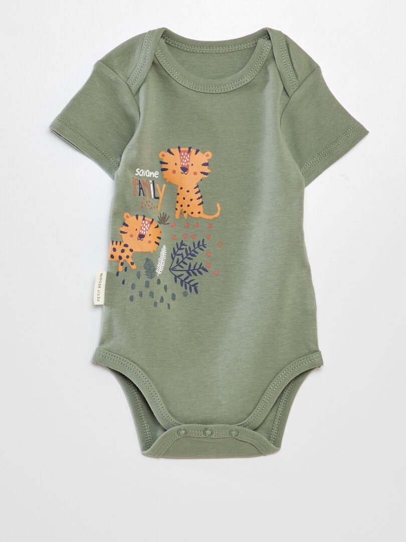 Conjunto de 2 bodys estampados 'Petit Béguin' - VERDE