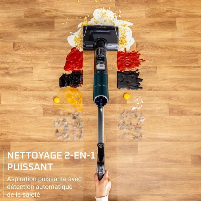 Rowenta X-Clean 7, Aspirateur laveur sans fil, Design plat, Auto-Nettoyage, GZ5735E0