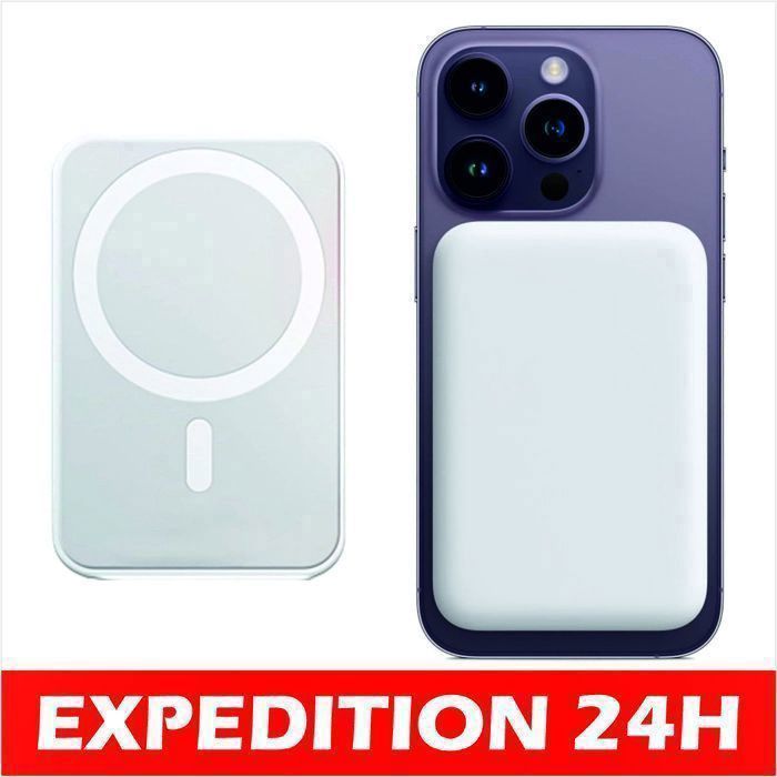 Batterie  Externe - ZISONIX - Magsafe - 5000mAh - Induction - Compatible iPhone et Samsung